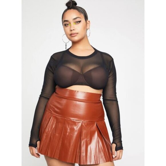 COPY - MOCHA WILD  THRILLS PLEATED SKIRT - Picture 4 of 5